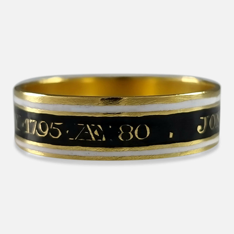 focused on a section of the inscription to the outside of the ring