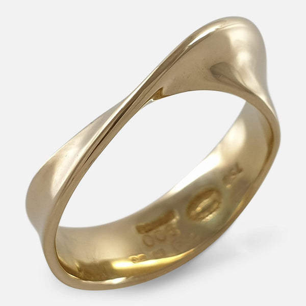 the Georg Jensen 18ct yellow gold ring viewed from above