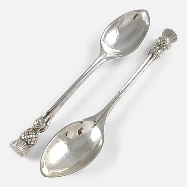 A Pair Of Sterling Silver Spoons viewed from above