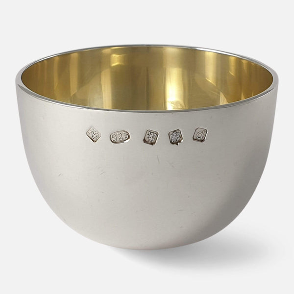 the Scottish sterling silver tumbler cup viewed from the front