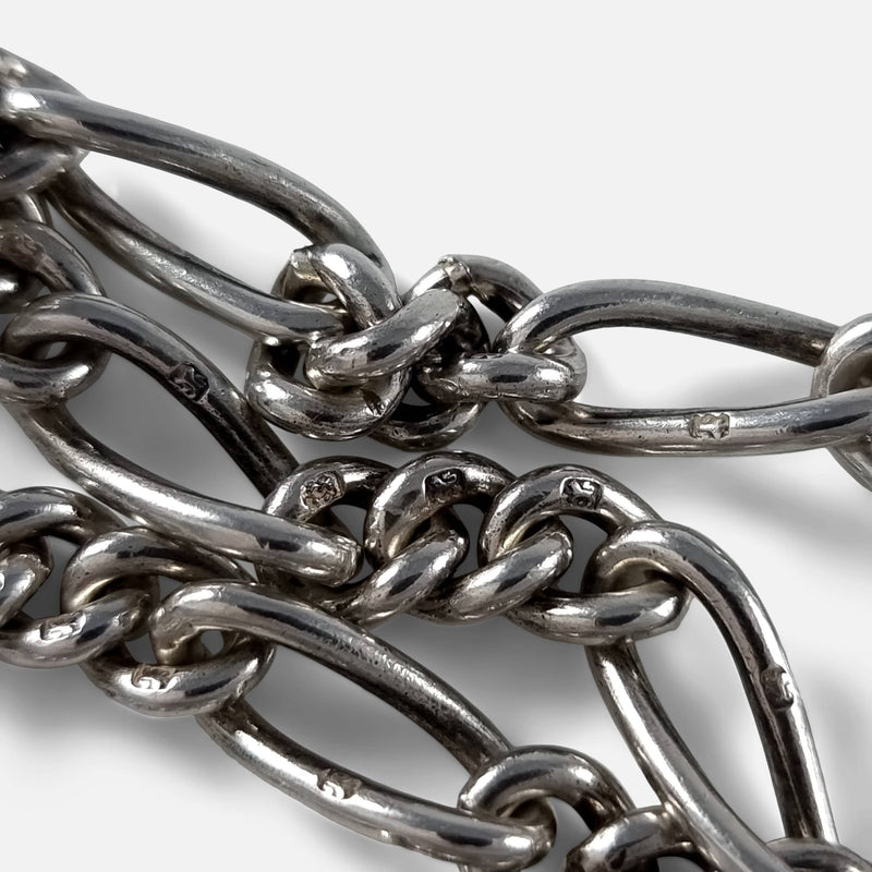 the assay marks to the chain links