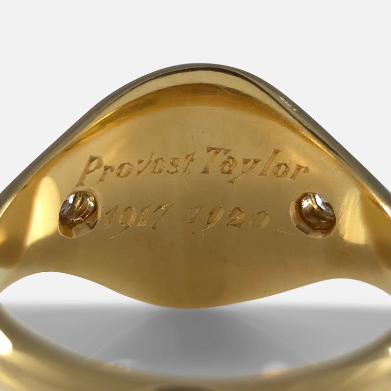 focused on the engraving to the back of the ring