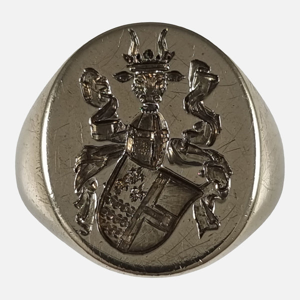 The 9ct Gold Intaglio Signet Ring, viewed from above