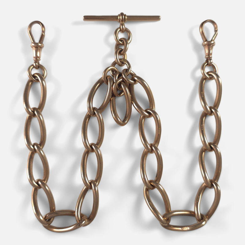 a birds eye view of the 9ct gold albert chain
