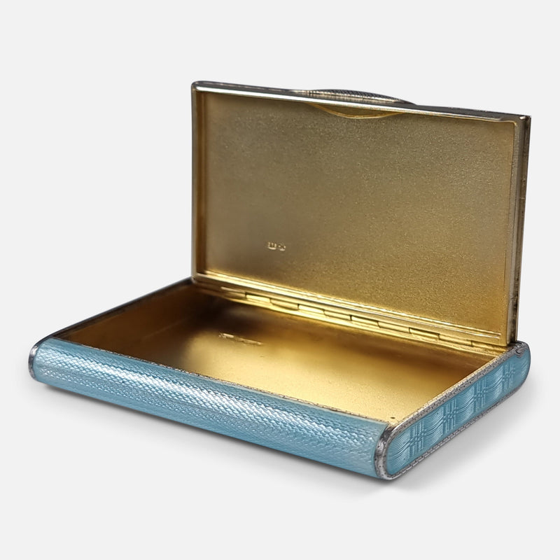 the case viewed at an angle with lid opened