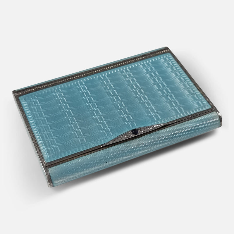 the case viewed from above at angle with left side slightly facing more forward