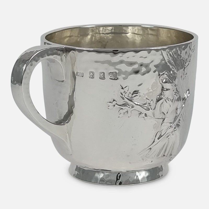 the mug rotated with handle to the left and slightly to the forefront