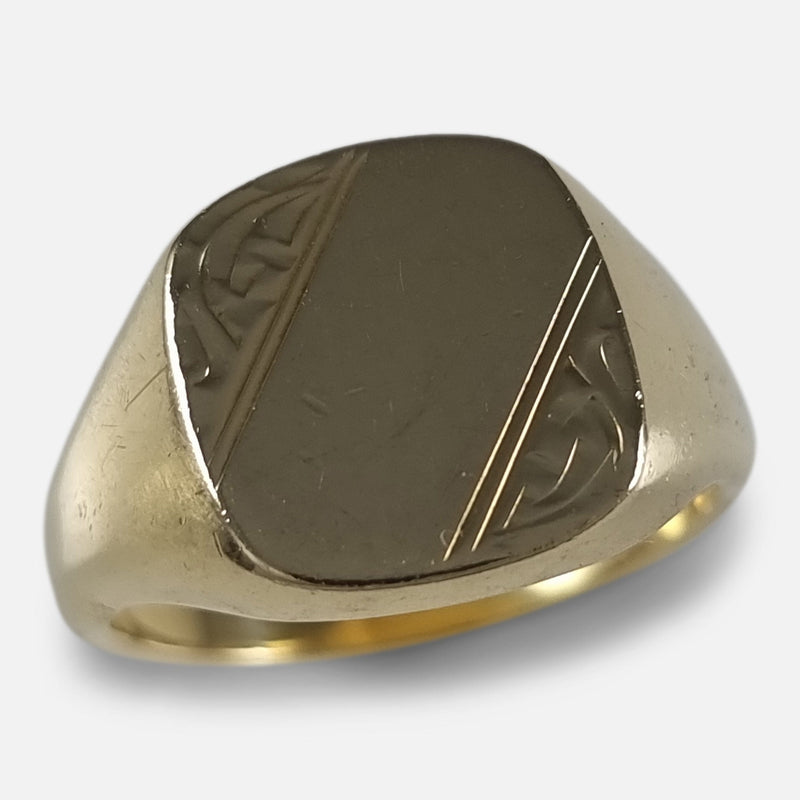 The Elizabeth II 18ct Gold Signet Ring, viewed from above at a slight angle