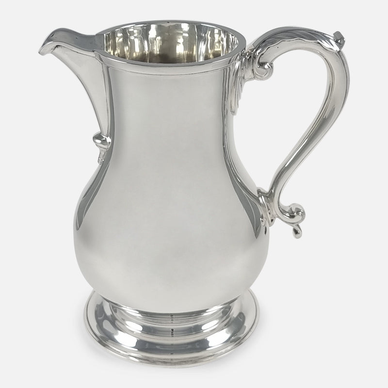 The Elizabeth II Sterling Silver Beer or Water Jug by Wakely & Wheeler viewed side on