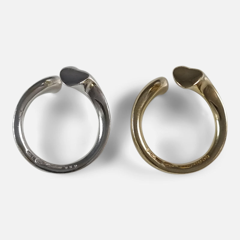 the pair of interconnecting rings side by side