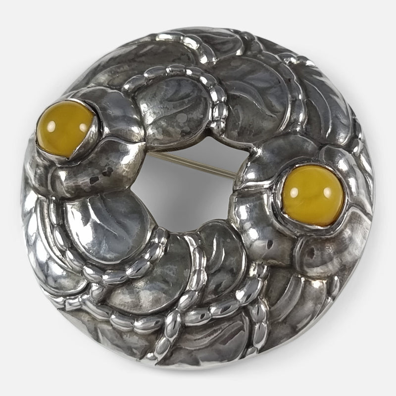 the brooch viewed from above at a slight angle