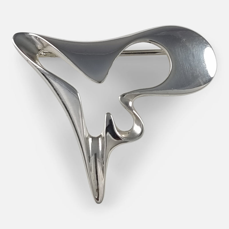 The Georg Jensen Sterling Silver Brooch, viewed from the front