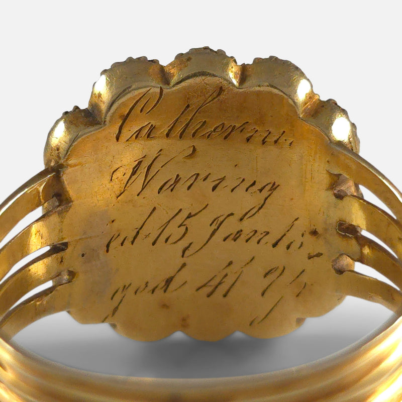 the engraving to the back of the ring