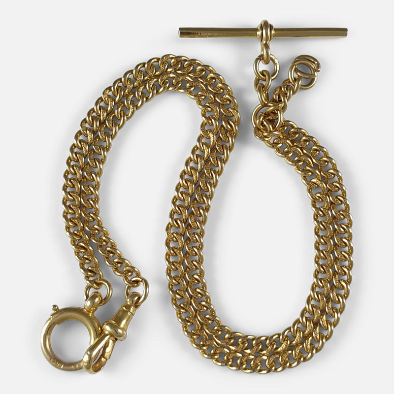 The George V 18ct Gold Albert Watch Chain, viewed from above