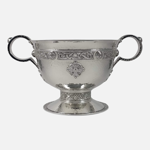 the silver bowl viewed from the front