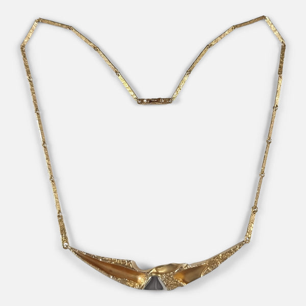 The Lapponia 14ct Gold Necklace by Björn Weckström viewed from above