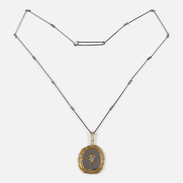 The Lapponia 18ct Gold Diamond 'Legato' Pendant Necklace, viewed from above
