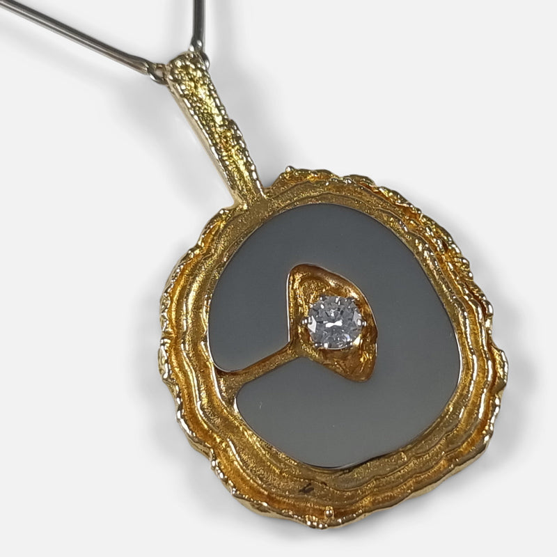 the pendant viewed at a slight angle