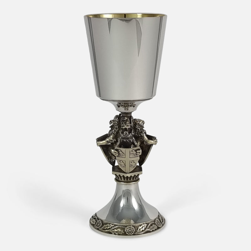one of the goblets with one of the heraldic lions to the forefront