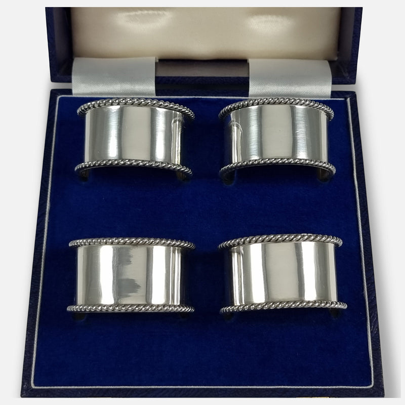 focused on the napkin rings in their case