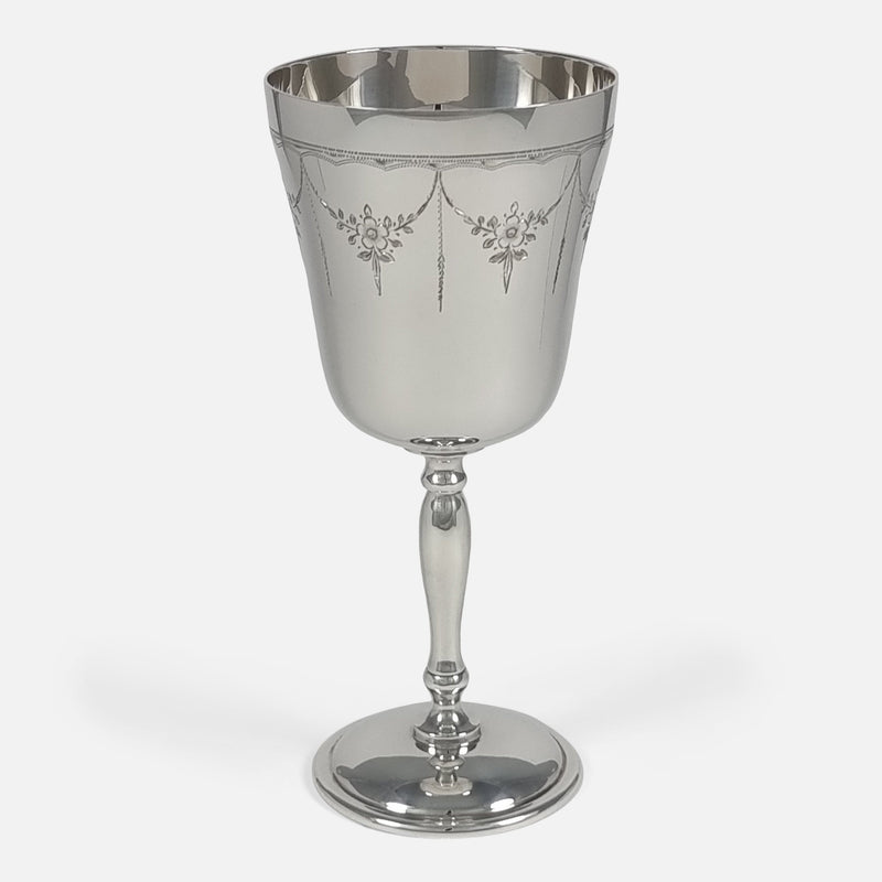 Detailed close-up of a single goblet, capturing its refined design and craftsmanship.