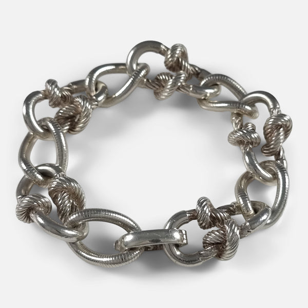 then bracelet viewed from a slightly raised position