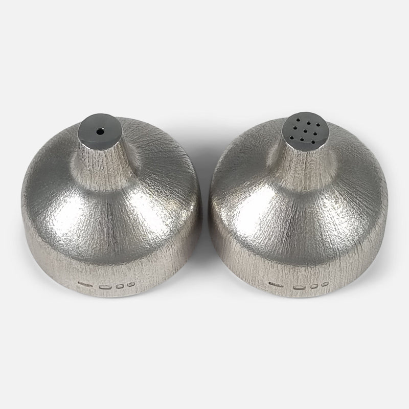 the salt and pepper shaker viewed from above