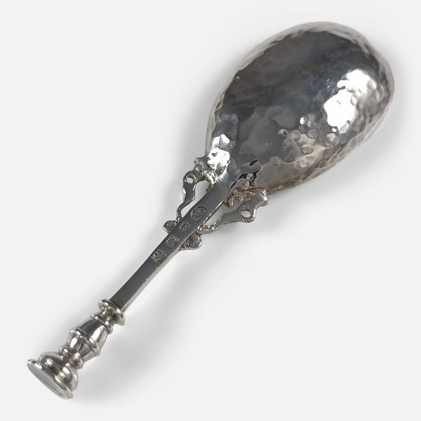 the spoon viewed diagonally face down