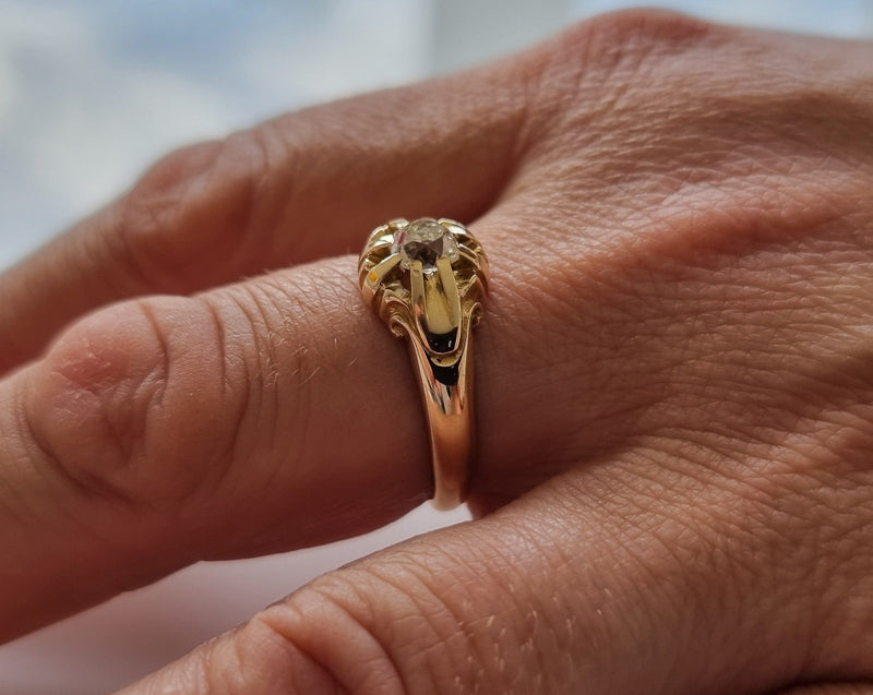 Victorian 15ct Gold 0.60ctw Diamond Gypsy Ring
