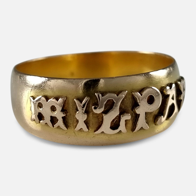 the ring viewed from the left side at a slight angle