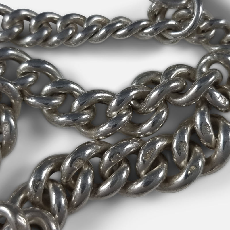 focused on a number of the chain links with partial hallmarks in view to some