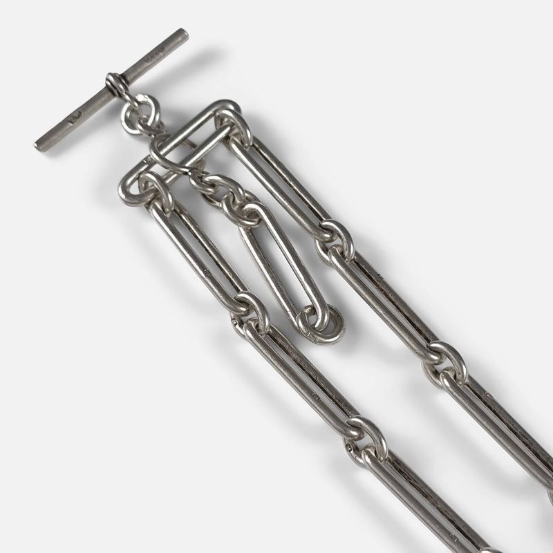 a section of the chain in focus to include the t-bar