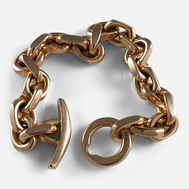 14ct gold chain link bracelet unfastened