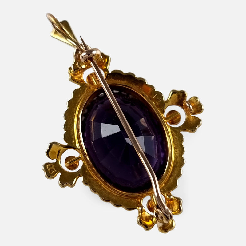 the back of the pendant with pin in focus