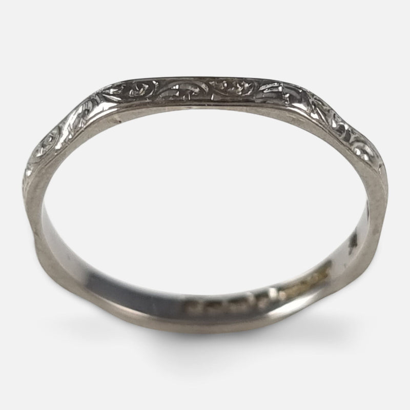 the ring standing vertically and viewed from above