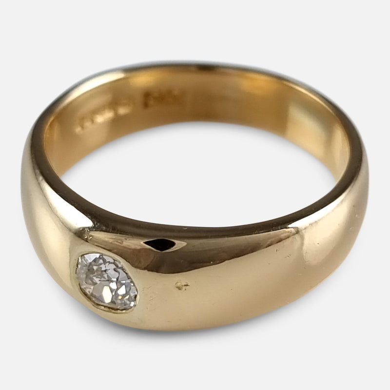 the gold ring viewed from the right at a slight angle
