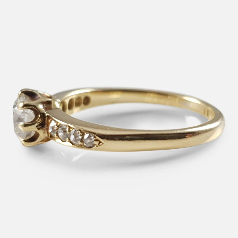 the gold ring viewed side on