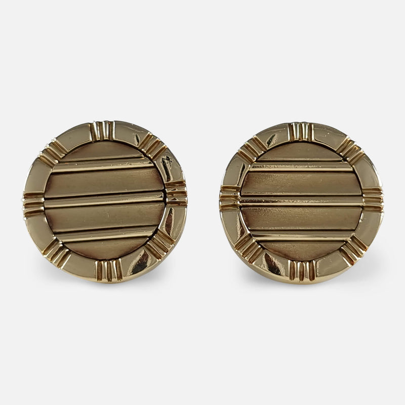 the pair of cufflinks viewed face on