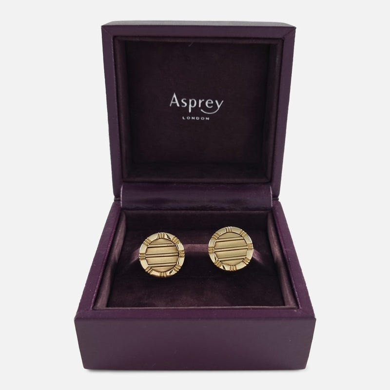 a view of the cufflinks in their box