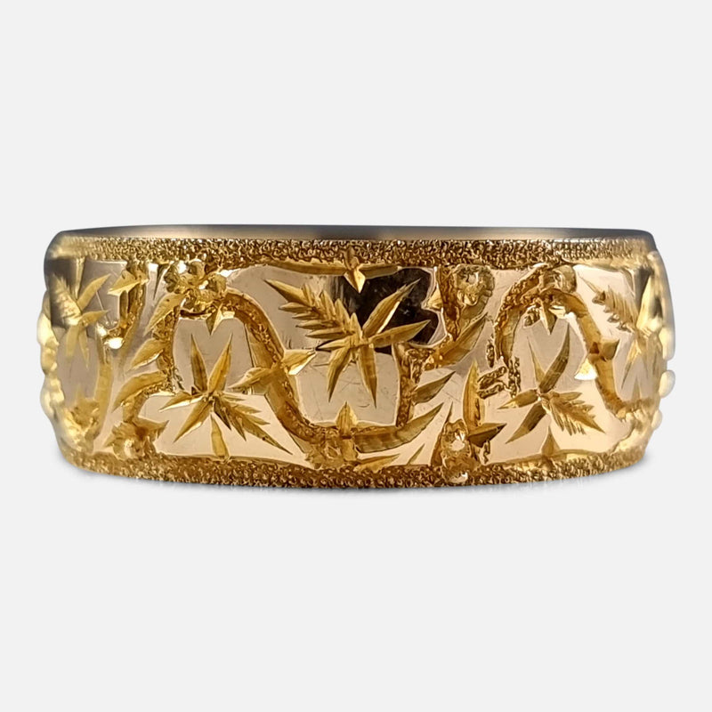 the gold ring viewed from the front