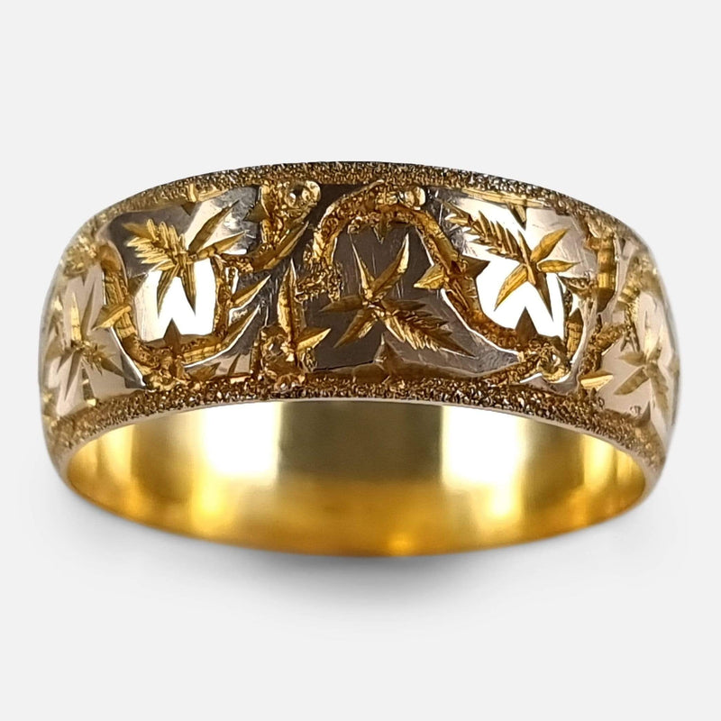 a birds eye view of the gold band