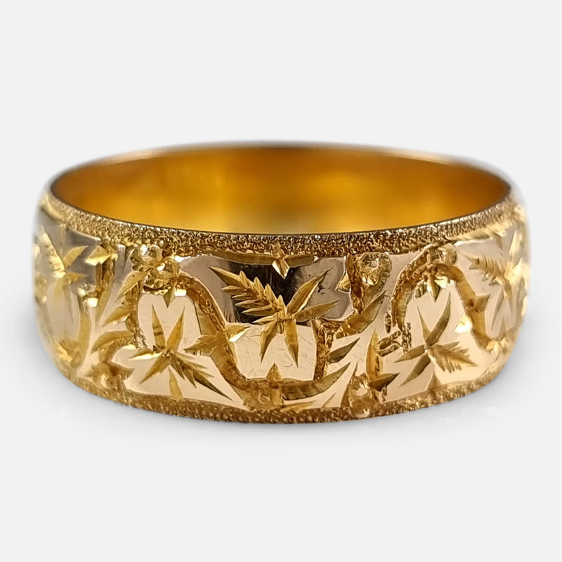 the gold band viewed from the front