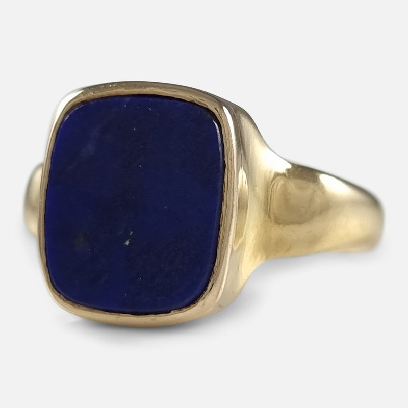 the gold ring viewed from the right at a slight angle