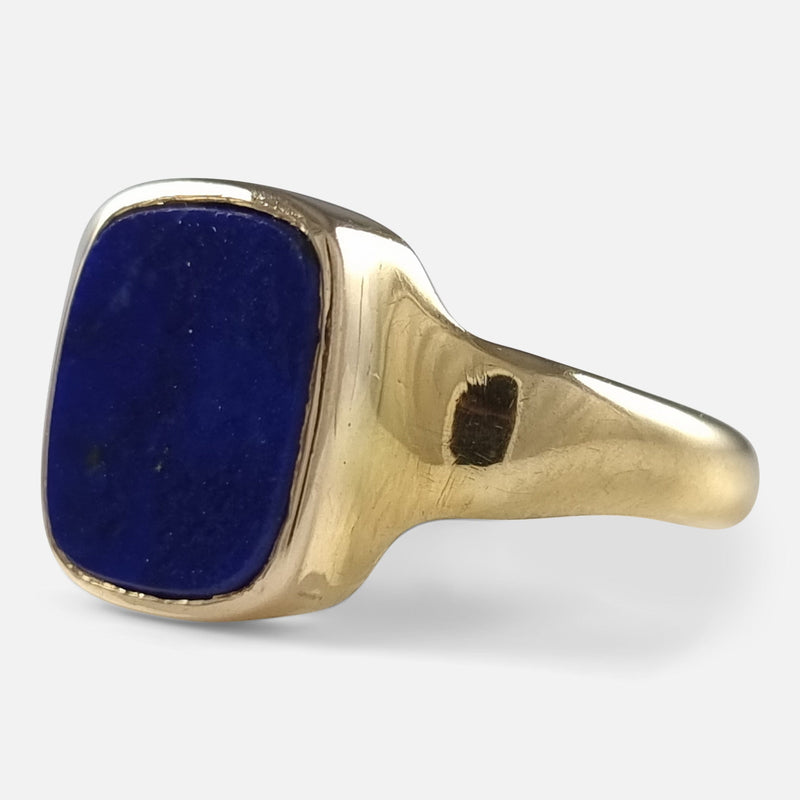 the gold ring viewed from the right at a slight angle