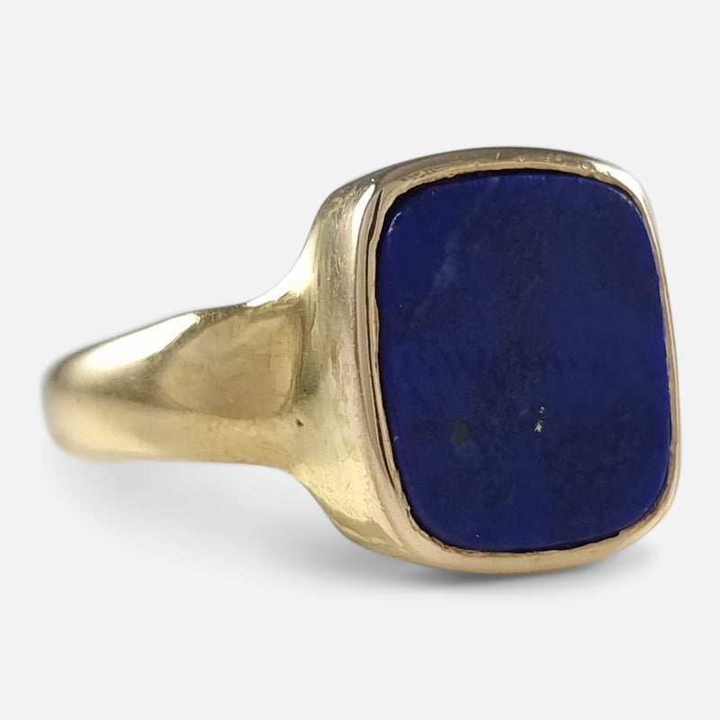 the gold ring viewed from the left at a slight angle