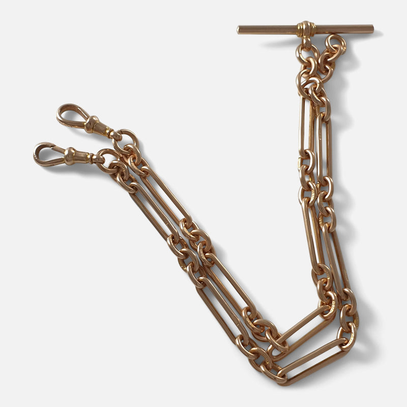 a view of the gold albert watch chain