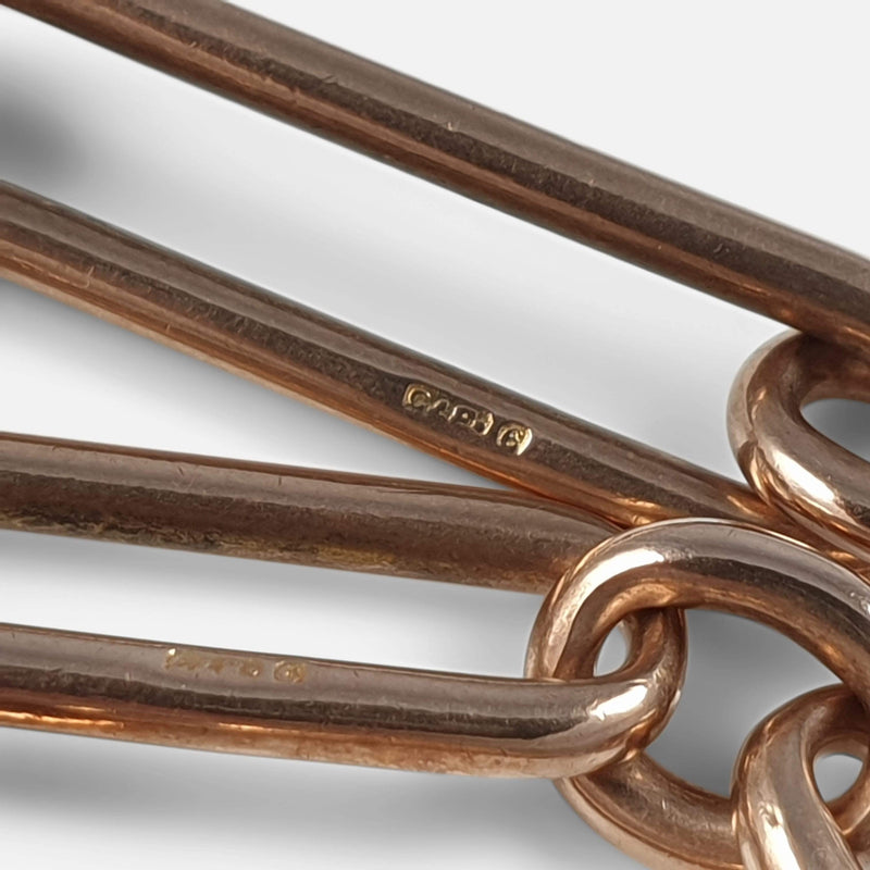 the 9ct gold hallmarks on the trombone links