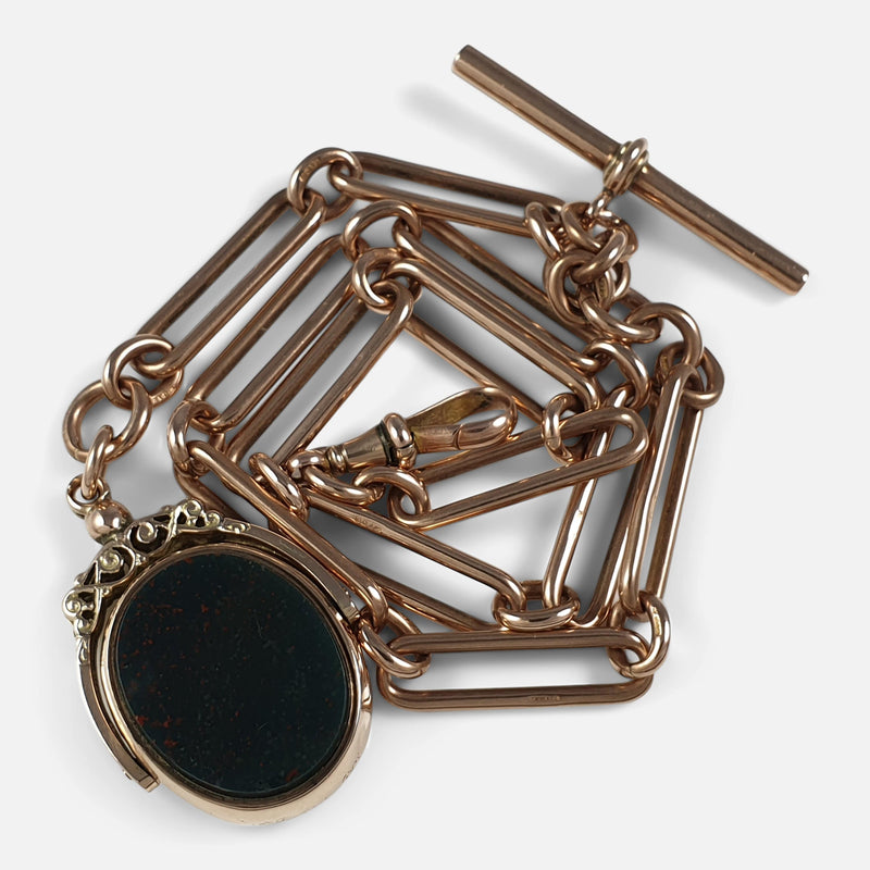 the 9ct Rose Gold Albert Chain wound up