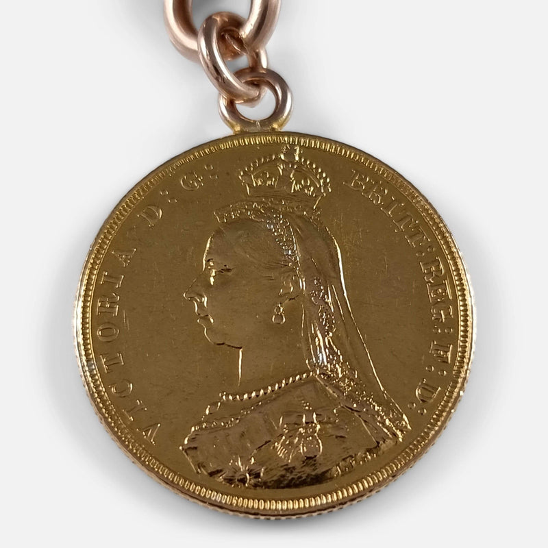 focused on the portrait of Queen Victoria