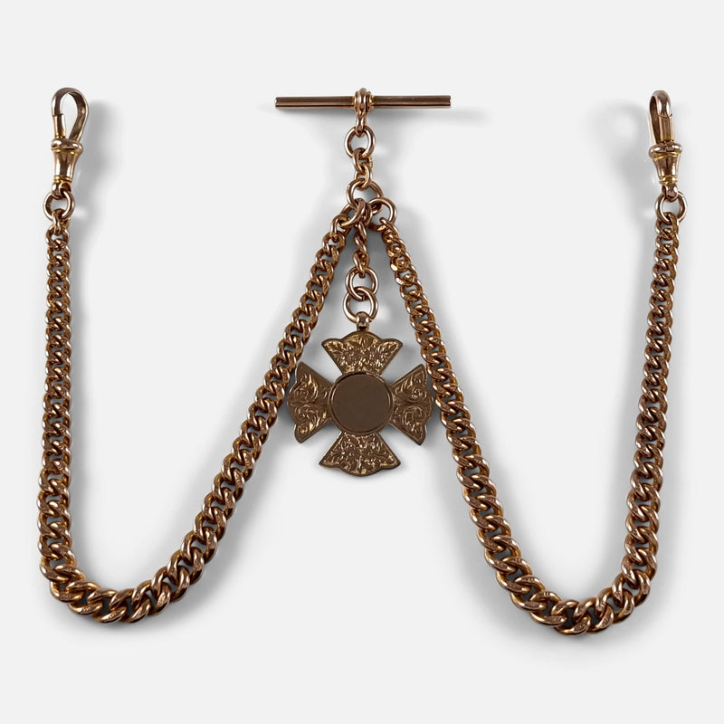 the gold chain laid out in the position it was originally intended to be worn